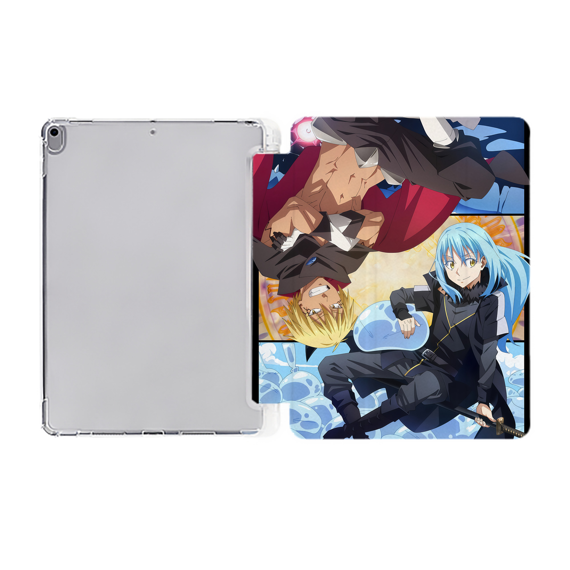 （画像用） 転スラ Regarding Reincarnated to Slime IPad ケース ペン収納付き 三つ折りスタンド PUレザー×シリコン 対応機種9.5/10.5/10.9インチ